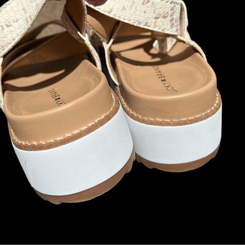🌻NEW Lucky Brand "Idenia" Soft Snakeskin Print Leather Sandals Size 7.5 - Picture 4 of 11